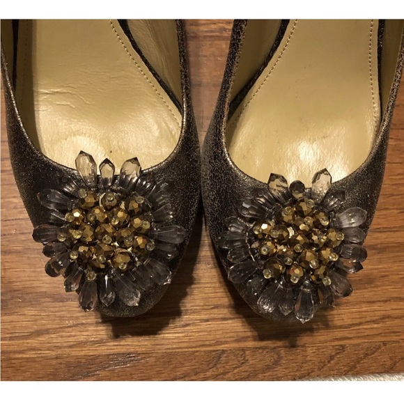 Coach Heels ~Bergen Women's Soft Gold Crackled Leather Heels ~ size 9 - Picture 9 of 11